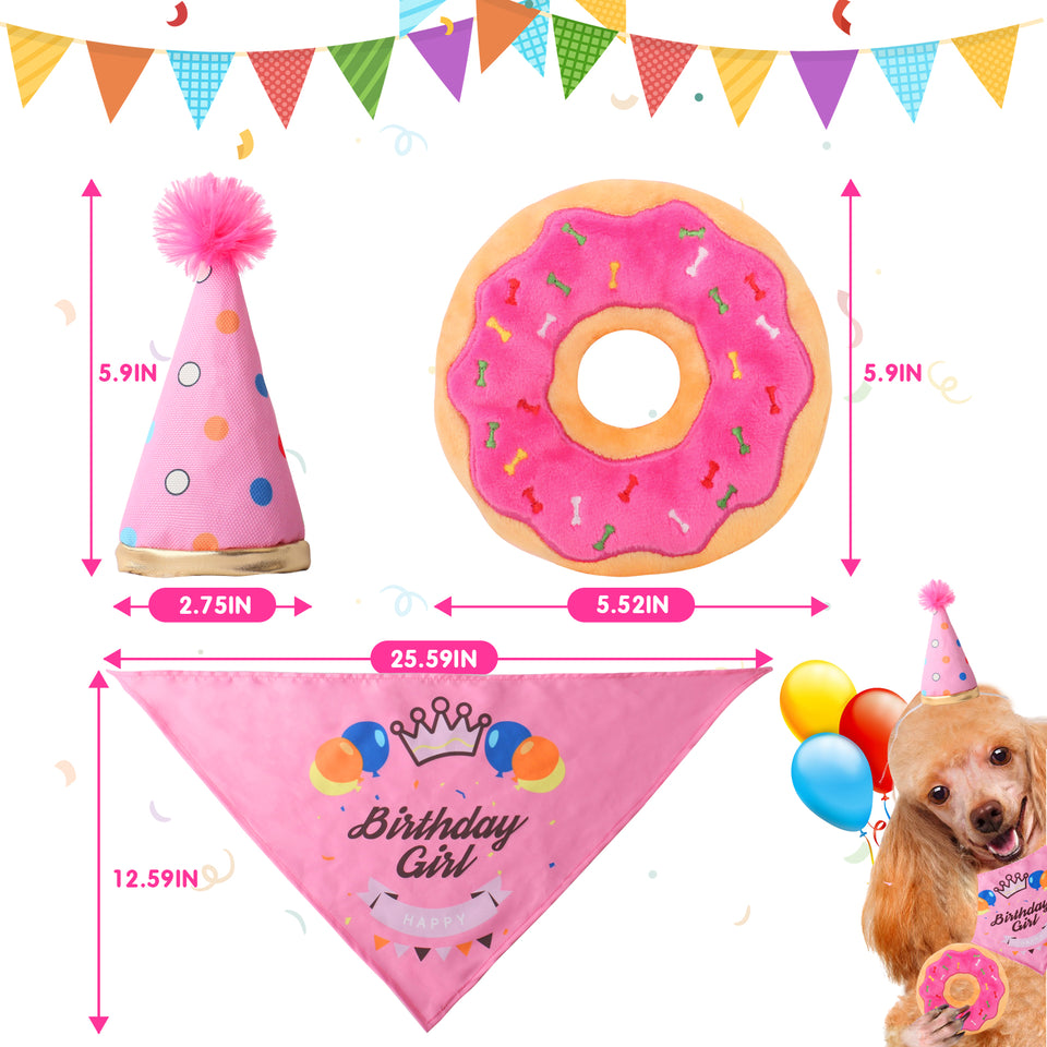 D KING Dog Birthday Party Supplies,Dog First Birthday Bandana