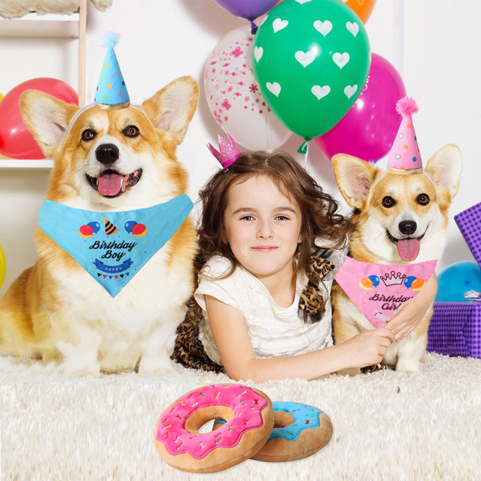D KING Dog Birthday Party Supplies,Dog First Birthday Bandana