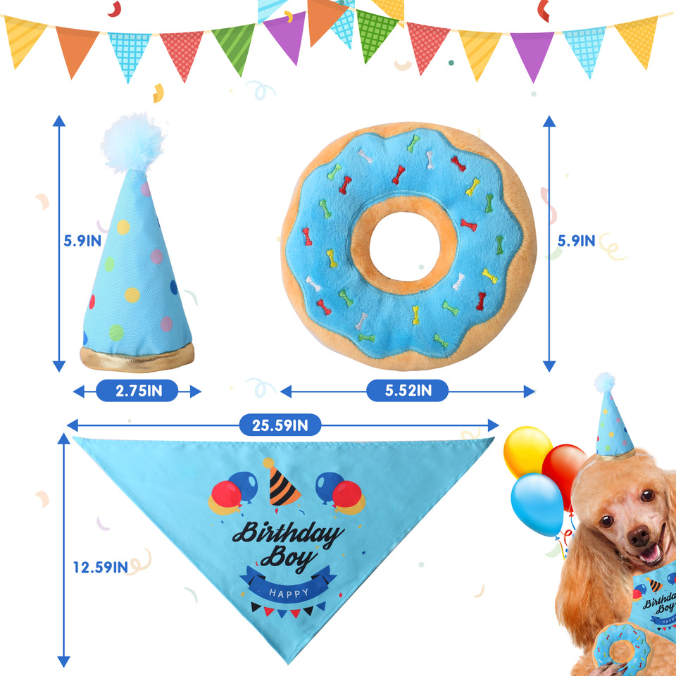 D KING Dog Birthday Party Supplies,Dog First Birthday Bandana