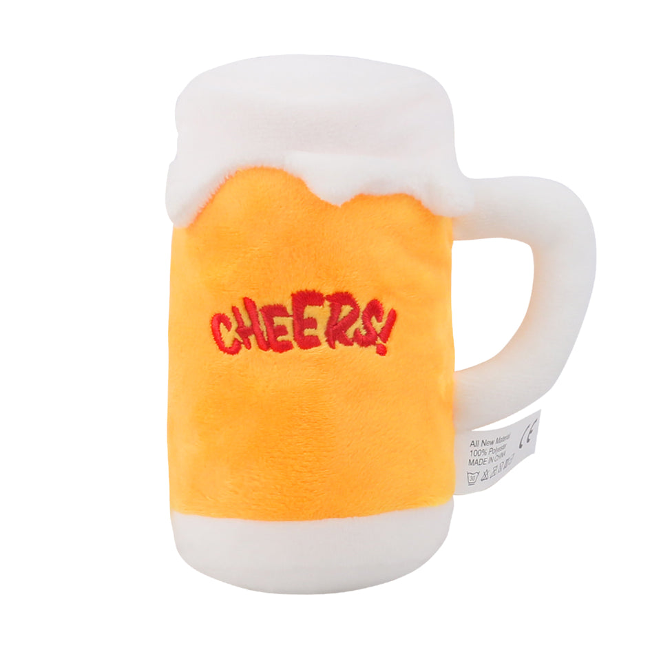 D KING Squeaky Beer Bottle Dog Toy