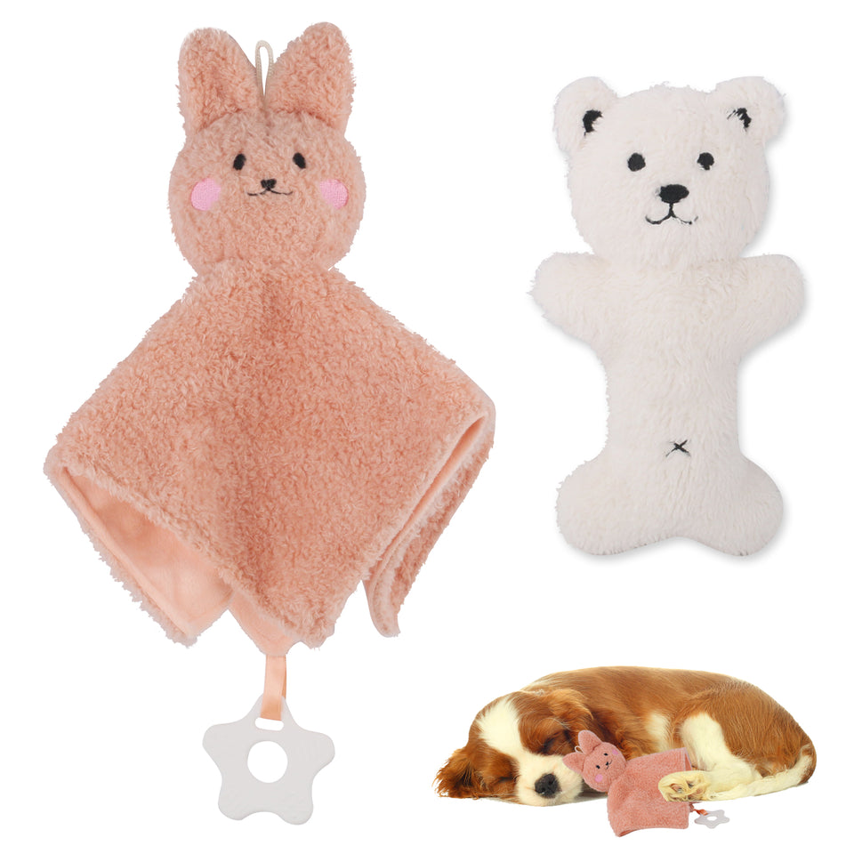 D KING 2 Pack Soft Stuffed Dog Toy, Puppy Toy Sleep Buddy,Plush Dog Toy,Dog Birthday Toy for Small Medium Dogs