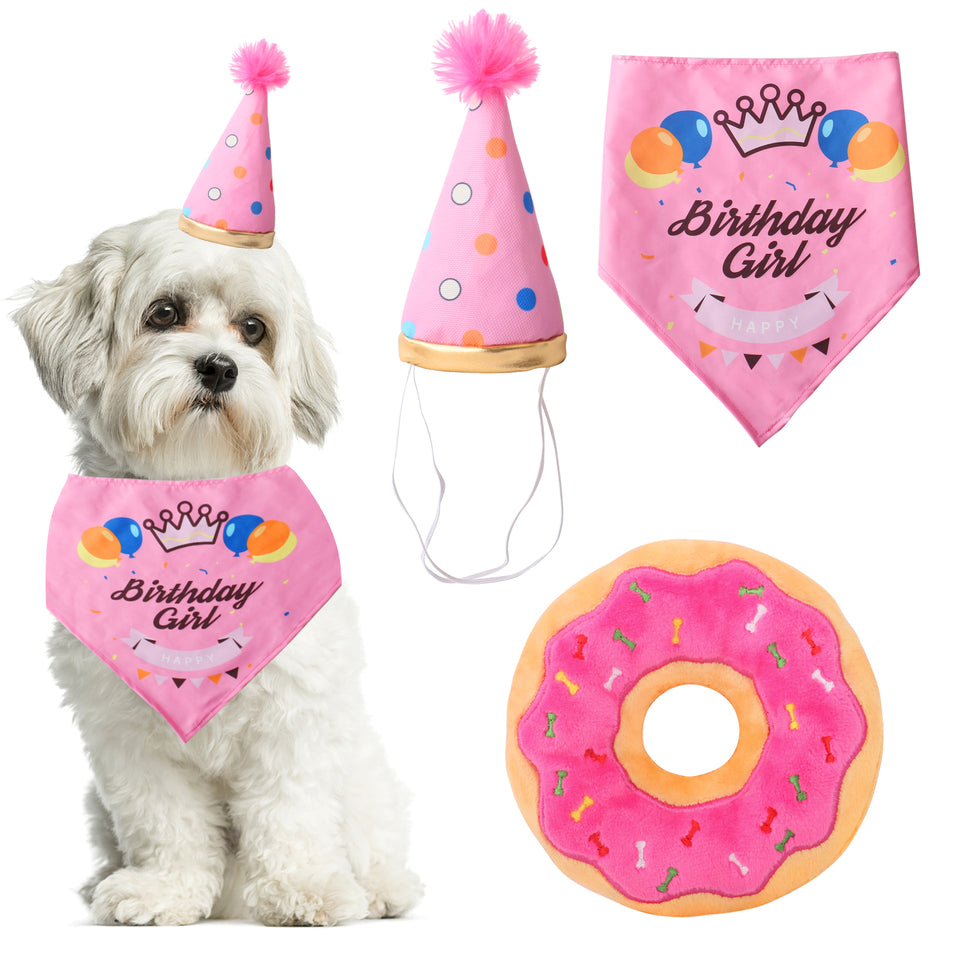D KING Dog Birthday Party Supplies,Dog First Birthday Bandana