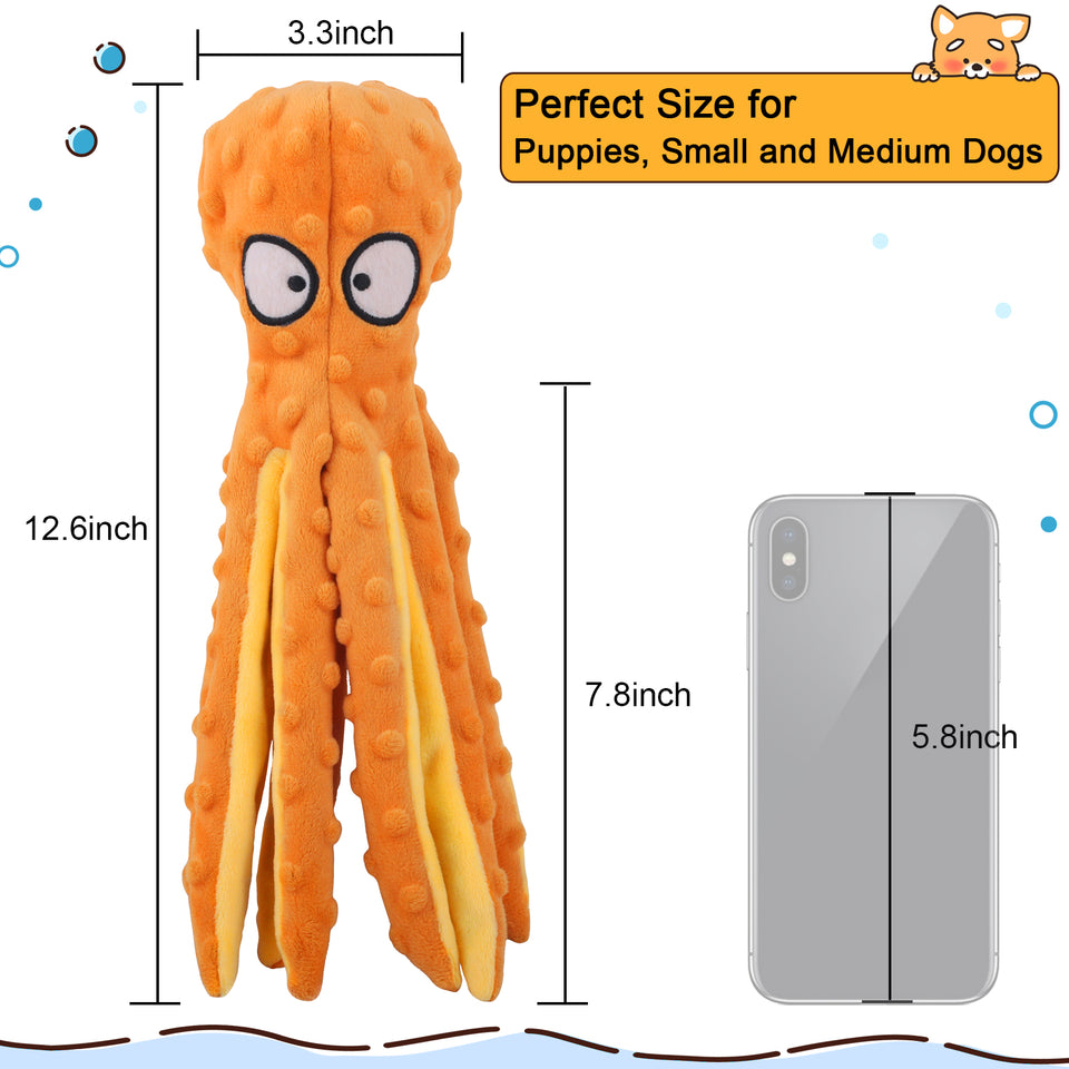 D KING Octopus Squeaky Dog Toy
