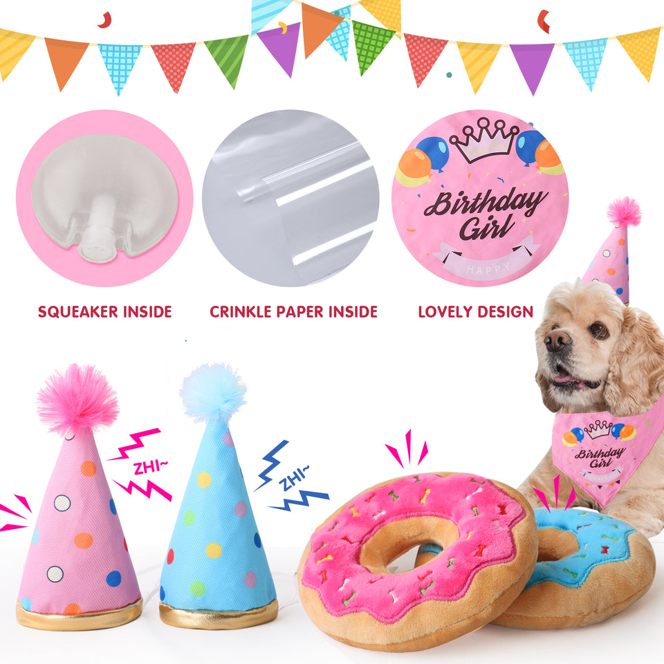 D KING Dog Birthday Party Supplies,Dog First Birthday Bandana
