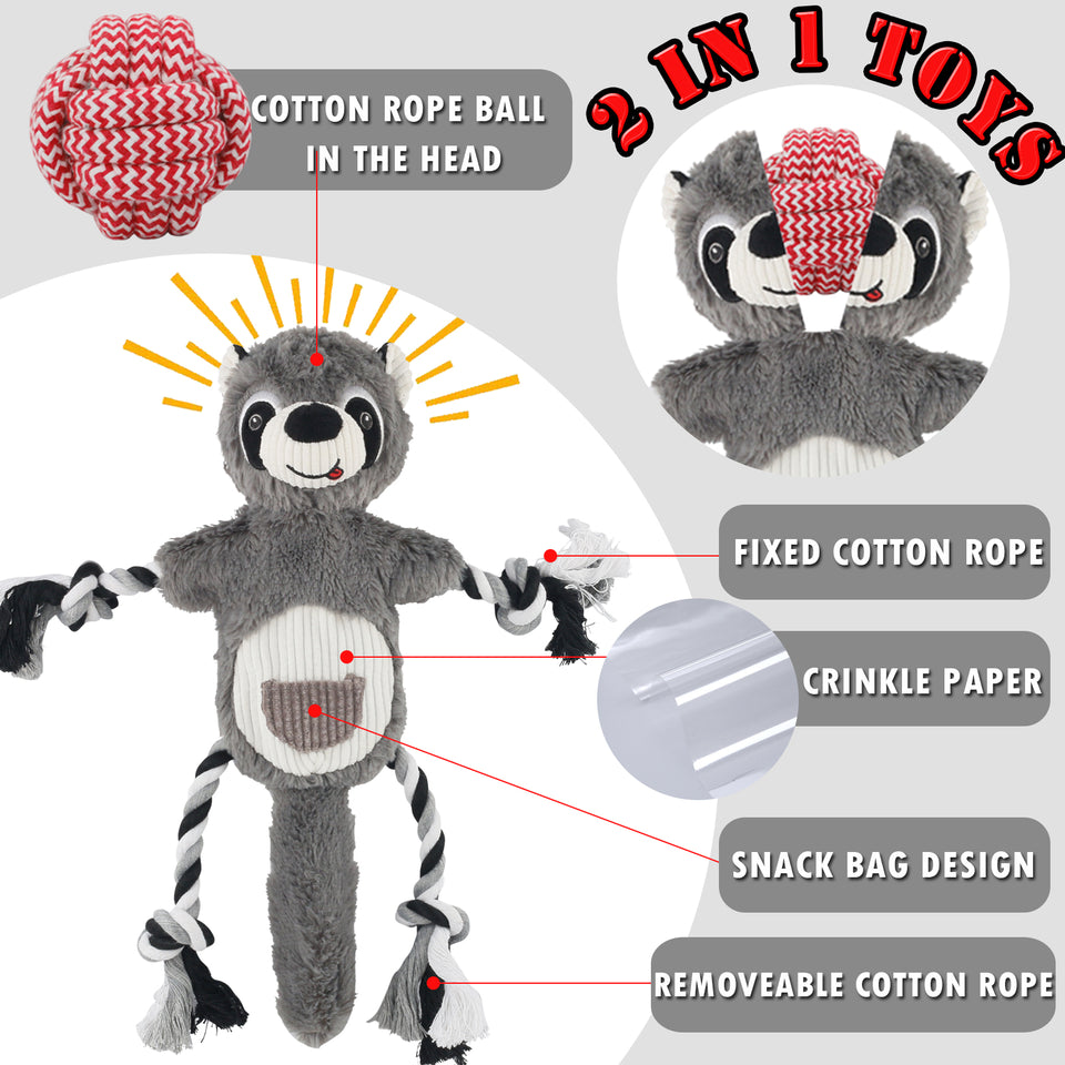 D KING D KING Rope Plush Dog Toy,Puppy Toys for Teething,Tug of War Dog Toy