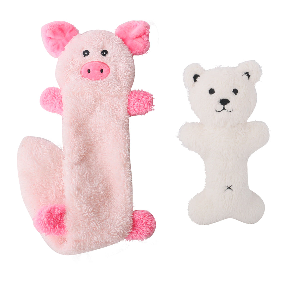 D KING Crinkle Squeaky Puppy Toys (No Stuffing)