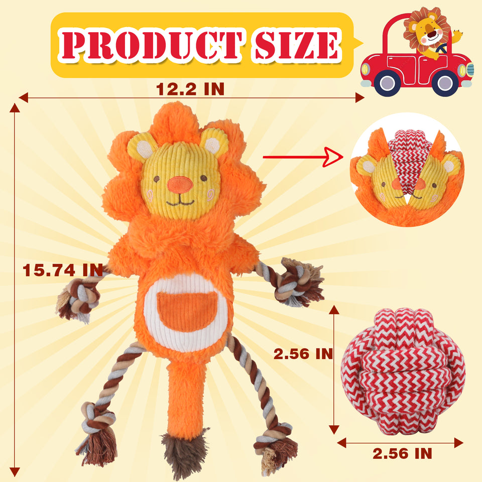 D KING D KING Rope Plush Dog Toy,Puppy Toys for Teething,Tug of War Dog Toy