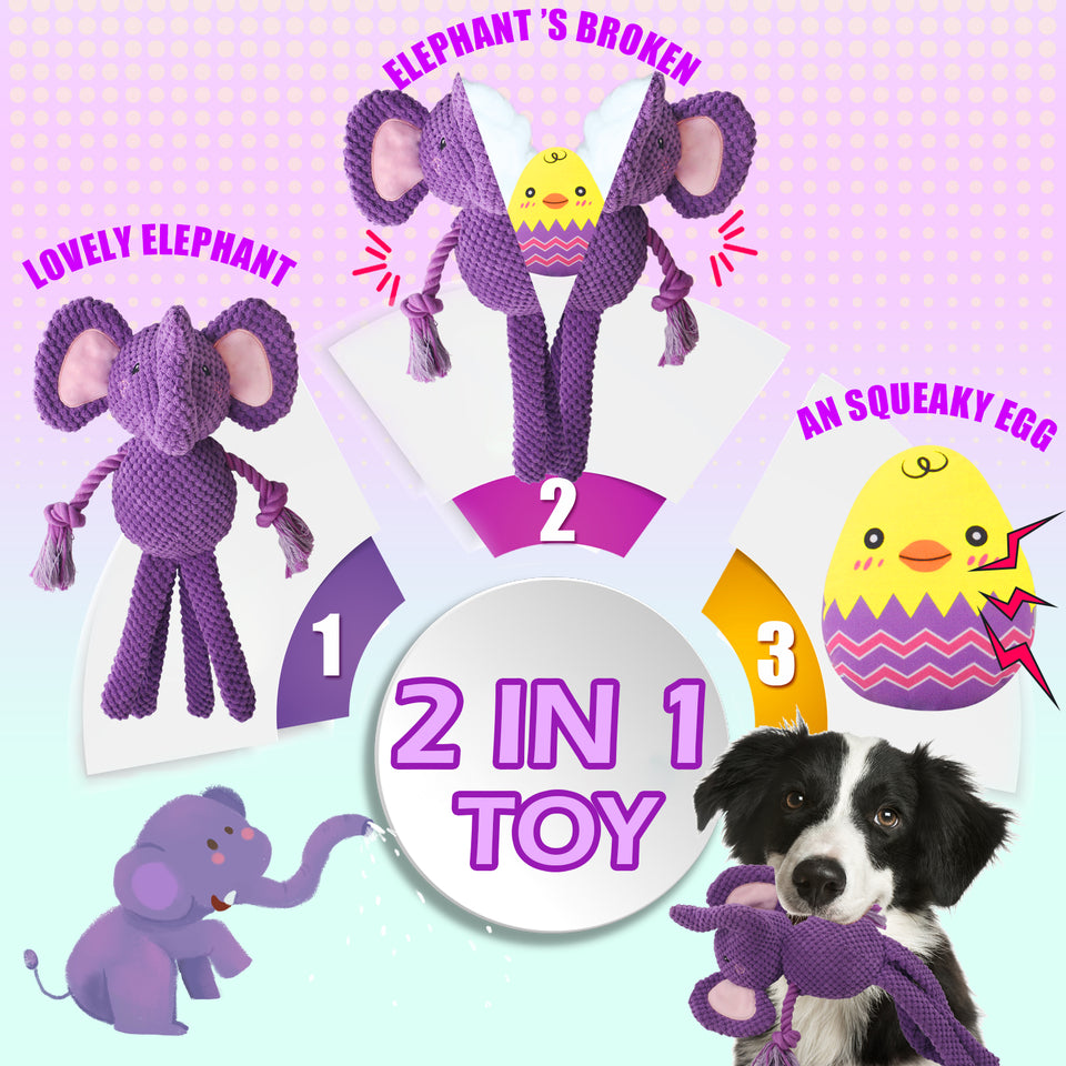 D KING Octopus 2 in 1 Squeaky Dog Toy,Puppy Teething Toys