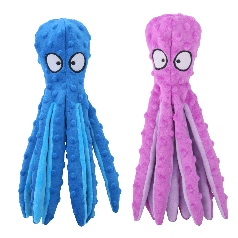 D KING Octopus Squeaky Dog Toy