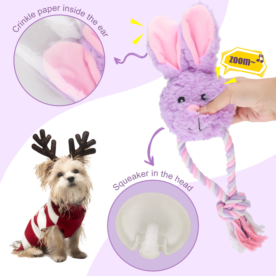 DKING Plush Dog Rope Toys,Cute Easter Puppy Toy